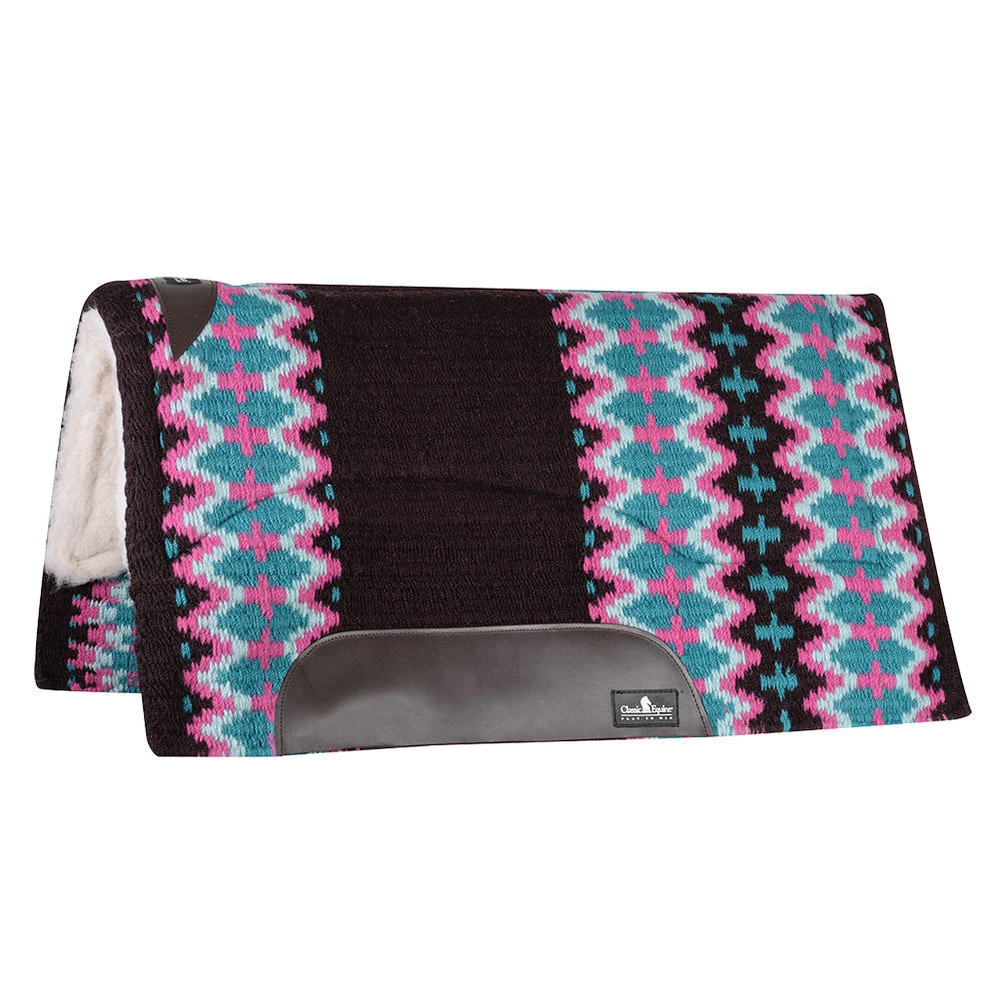 Classic Equine SensorFlex Wool Top 32 X 34 Saddle Pad Chocolate/Teal