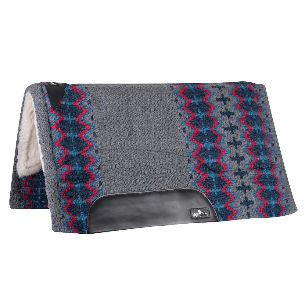 Classic Equine SensorFlex Wool Top 32 X 34 Saddle Pad Grey/Navy