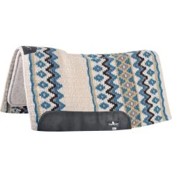Classic Equine Contour Wool Top Felt 32 X 34 Saddle Pad Ivory/Seafoam
