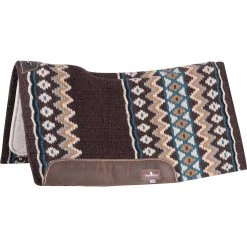 Classic Contour Wool Top Felt 34 X 38 Saddle Pad Chocolate /Teal
