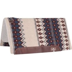 Classic Equine Wool Saddle Pad In Ivory/Navy 32x34
