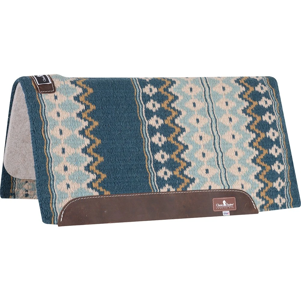 Classic Equine Classic Wool Top 32 X 34 Saddle Pad Ocean Blue/Seafoam