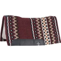 Classic Equine Contour Wool Top Felt 34 X 38 Saddle Pad Burgundy/Grey
