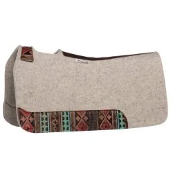 5 Star Equine Products Supplies Inc. 5 The Barrel Racer 3/4 Natural Felt Saddle Pad With Navajo Wear Leathers