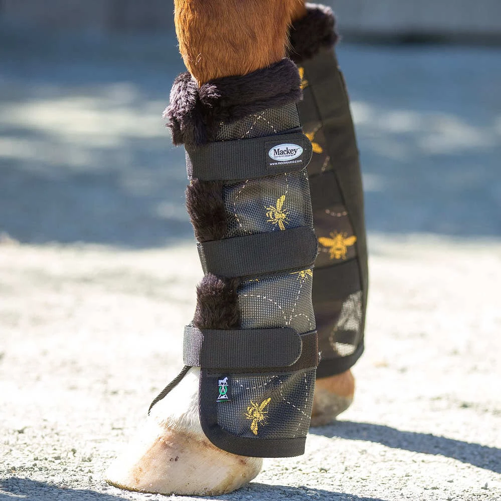 Mackey Equine Accessories Bee Mine Mesh Fly Boot With Fleece Binding