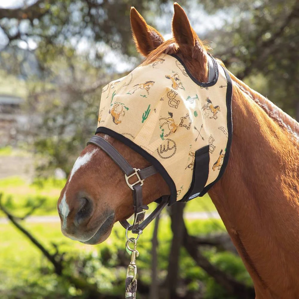 Mackey Equine Accessories Southwest Mesh Fly Mask With Fleece Binding - Image 2
