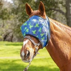 Mackey Equine Accessories Flying Frogs Mesh Fly Mask With Fleece Binding