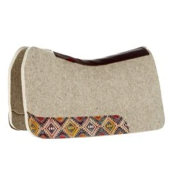 5 Star Equine Products Supplies Inc. 5 7/8in. Natural Flex Fit Barrel Racer Pad W/ Hand Painted Azteca Nativo Wear Leathers