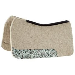 5 Star Equine Products Supplies Inc. 5 7/8in. Natural Flex Fit Barrel Racer Pad W/ Turquoise Dallas Floral Wear Leathers 30in.x28in.