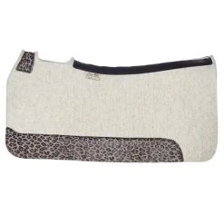 5 Star Equine Products Supplies Inc. 5 The Barrel Racer 7/8 Natural Felt Saddle Pad With Cheetah Wear Leathers