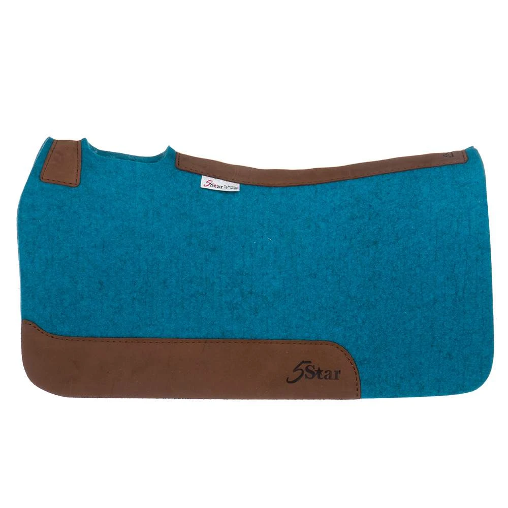 5 Star Equine Products Supplies Inc. 5 The Barrel Racer 7/8 Inch Turquoise Felt Saddle Pad - Image 2